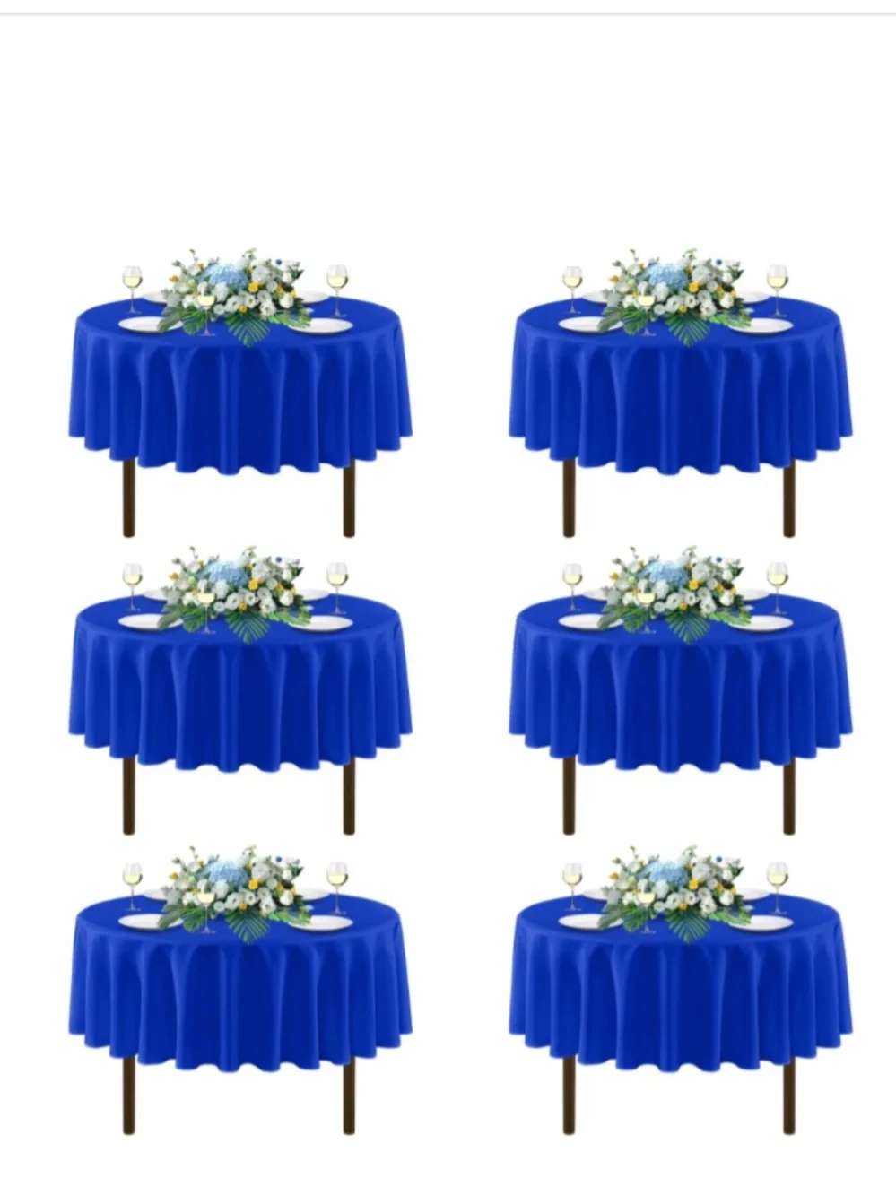 70” Round Tablecloth (6-pack) - ROYAL BLUE
